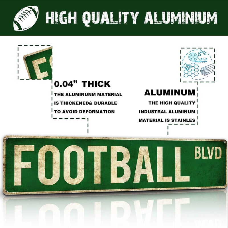 Rasonus Football Party Decorations Accessories Gifts for Boys 8-12 Football Stuff Wall Decor for Men Room Football Room Gear Teen Boys Birthday Christmas Vintage Wall Sign - Image 3